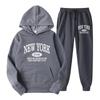 New Men's European & American Hoodie Sweatshirt Two-Piece Casual Sportswear Set