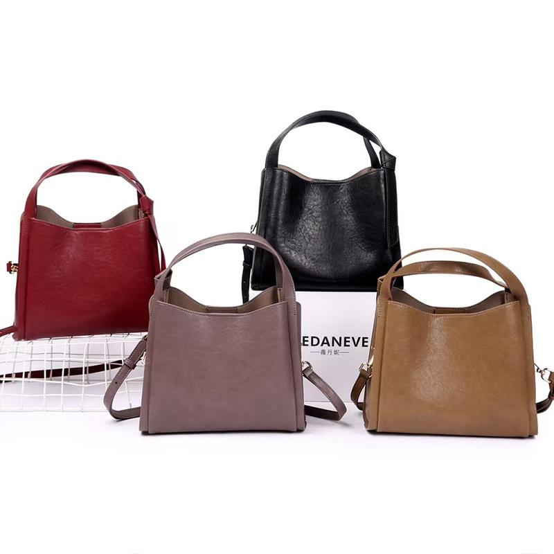 2025 Autumn Winter New Cowhide Vegetable Basket Bag Single Shoulder Handbag Genuine Leather Women's Bag Commuter Crossbody Bag