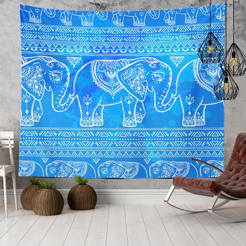 Home Decor Indian Ethnic Tapestry Hanging Elephant Digital Printing Tapestry Living Room Background Cloth Beach Towel