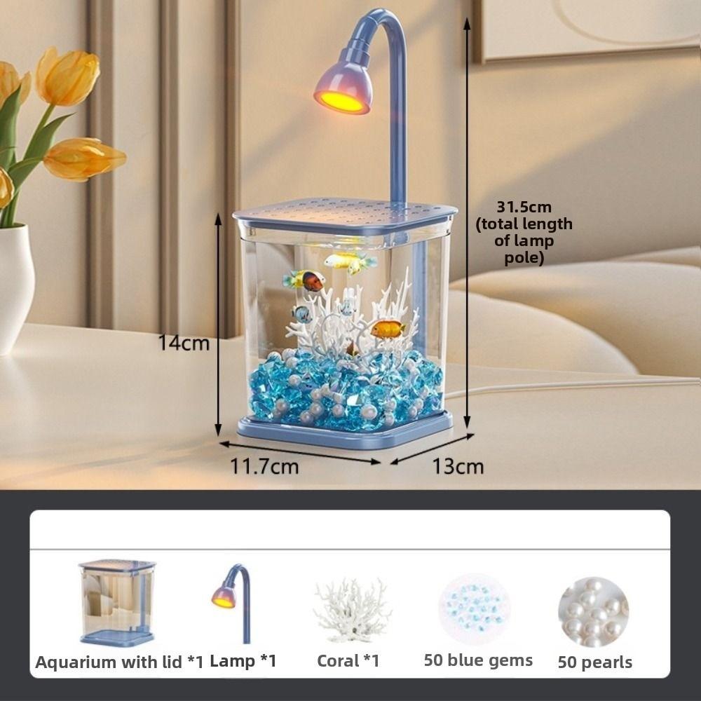 Creative Landscape Fish Tank INS Small Betta Fish Tank Practical Mini Desktop Fish Tank  Kids