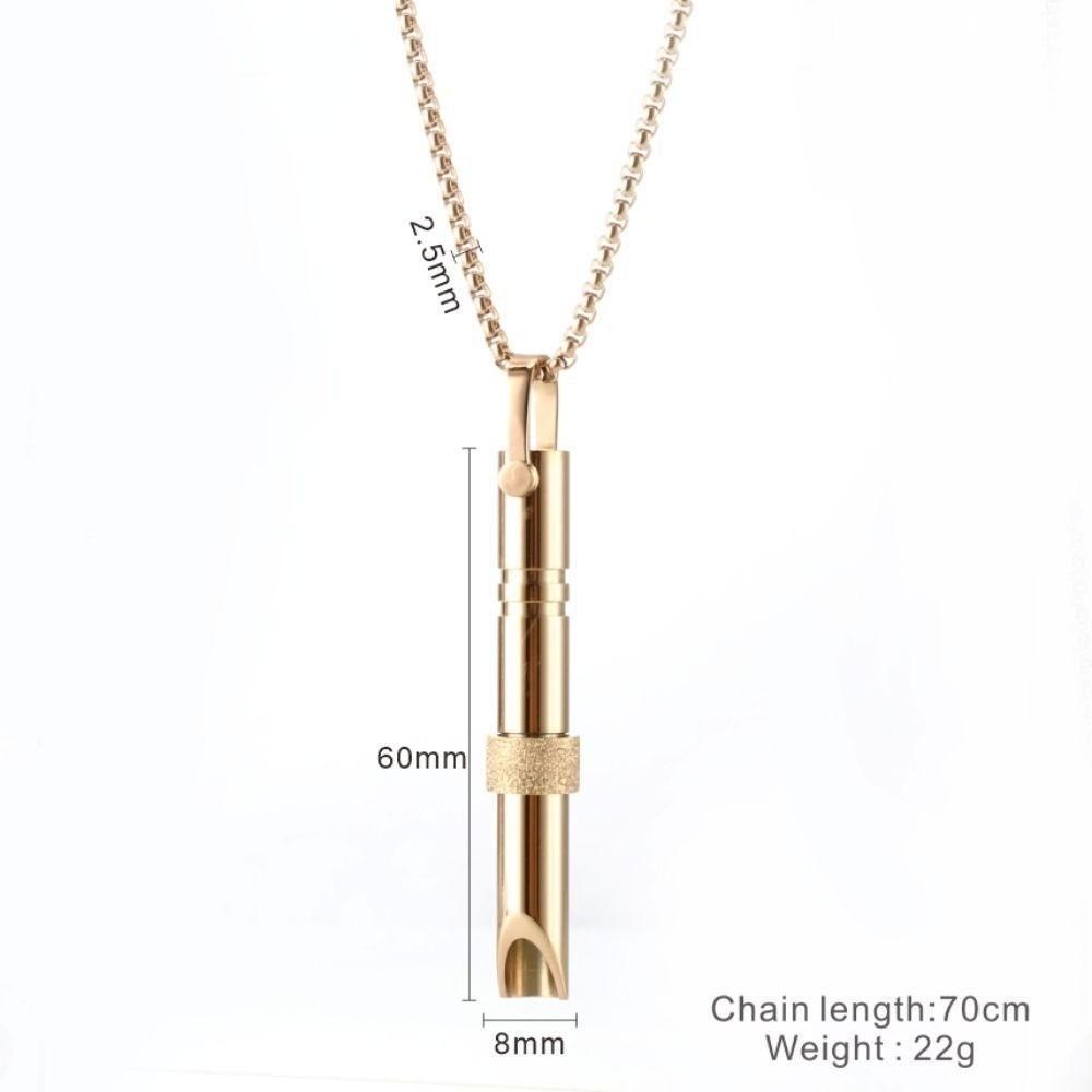 Fashion Mindfulness Training Whistle Stainless Steel Rotatable Yoga Portable Stress Relief Jewelry Accessories