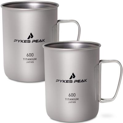 PYKES PEAK Titanium Mug Made In Japan Made In Japan Made In Titanium Mug That Can Be Used Over an Open Fire Camping Outdoors Titanium Mug Kiwami 600