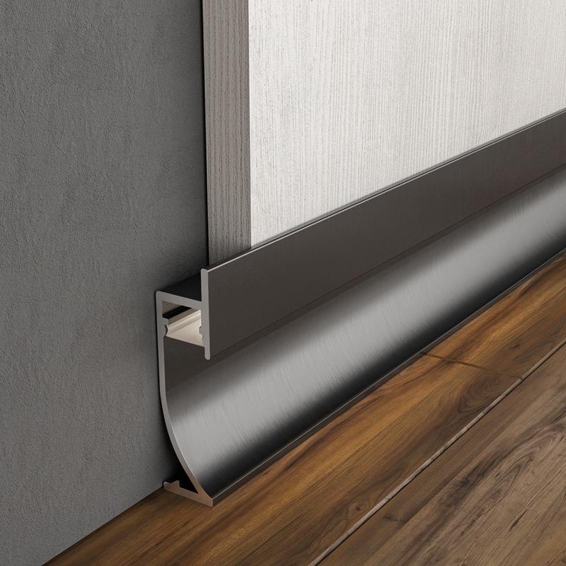 0.5m/1m H40/50/65mm LED Baseboard Bar Light Aluminium Profile Channel Metal Wall LED Skirting for Corridor Strip Linear Lamp