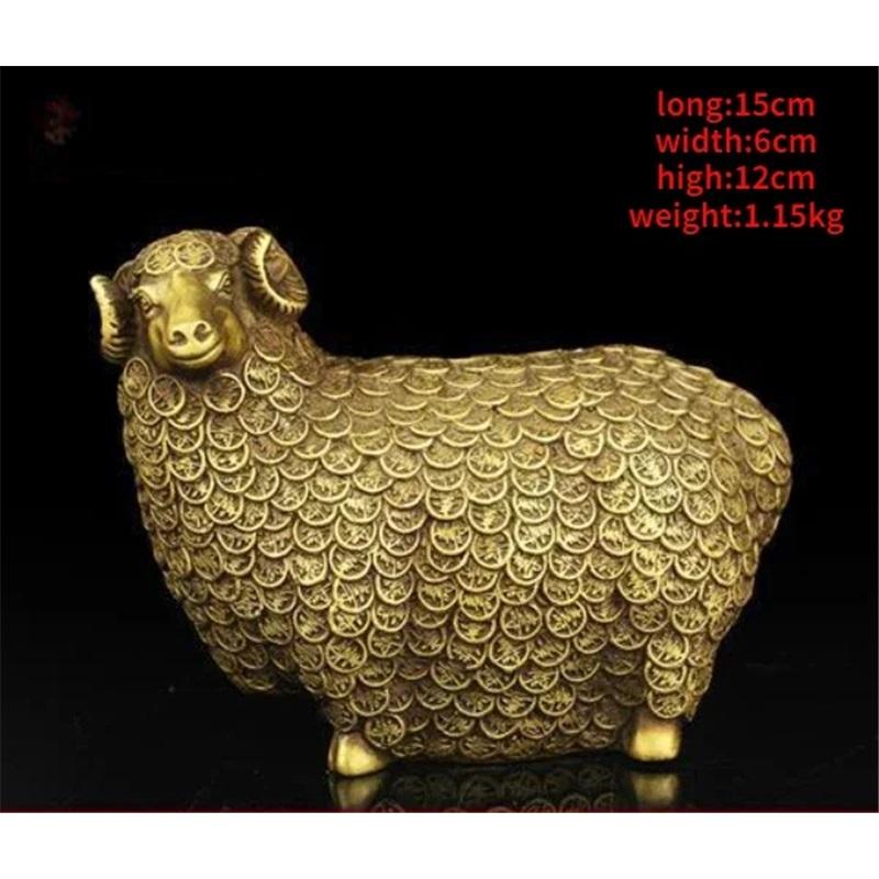 

Lucky Zodiac Copper Sheep Ornaments Money Treasure Fortune Sheep Crafts Living Room Office Home Decor birthday character