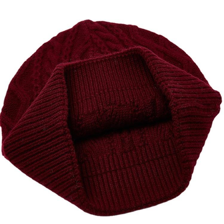 Pure wool knitted hat men's wool hat outdoor ear protector head warm the elderly cold hat men ski hat men
