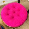 Seat Cushion Round Futon Design Furry Short Plush Surface Extra Thick Chair Floor Cushion Anti-Slip Design Solid Color Chair Cushion