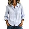 Dames geruit loszittend knoophemd met lange mouwen casual top