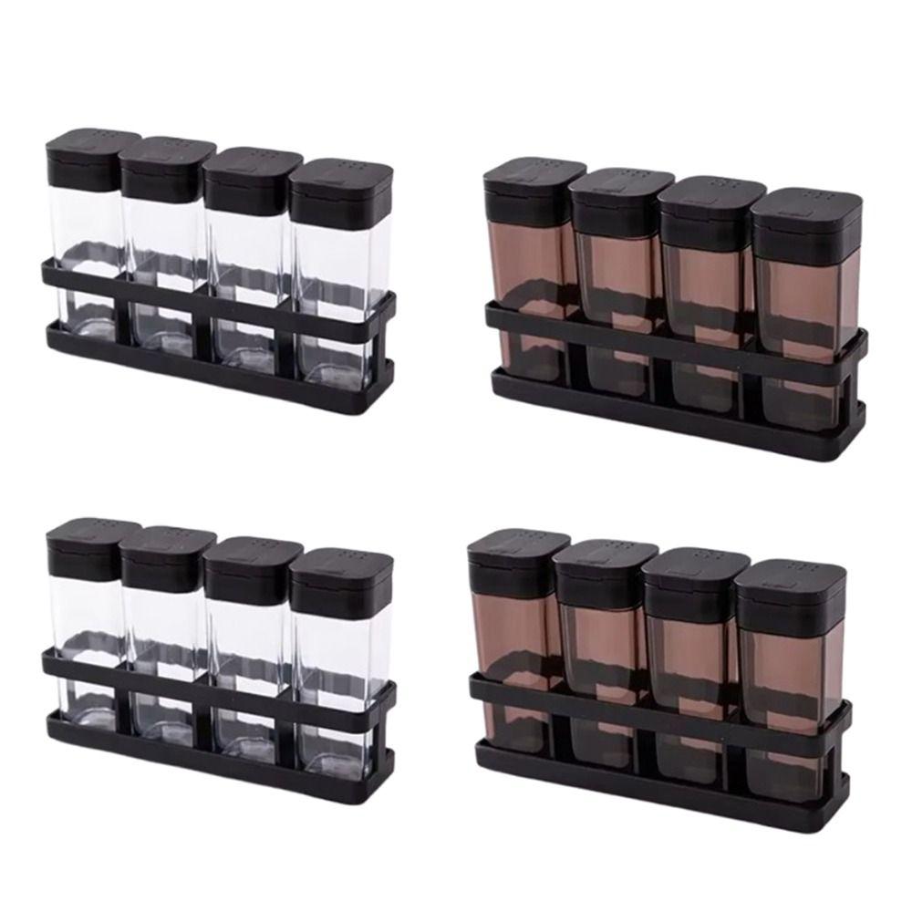8Pcs Transparent Spice Combination Set Sealed Seasoning Jars Set Seasoning Box Set  Kitchen Supplies