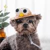 Cute Pet Straw Hat Summer Knitted Visor Pure Handmade Clear Cool Hat Dog Supplies Cat Headgear