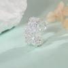 Japanese-Korean Style Four-Leaf Clover Zircon Ring - Retro Old Money Aesthetic with Shiny Diamond Hollow Flower Design