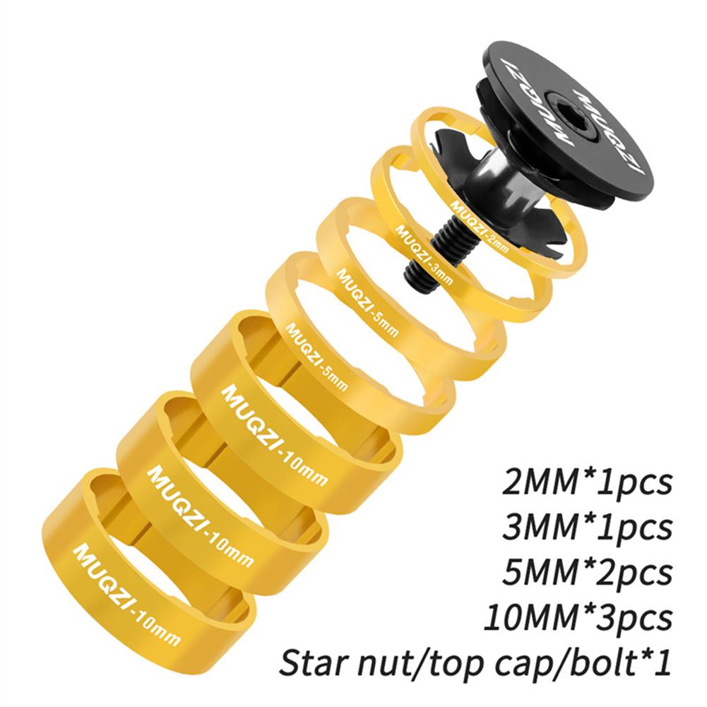 Bicycle Spacers, Bicycle Headset Spacer, 2mm 3mm 5mm 10mm Aluminum Alloy Bicycle Front Fork Stem Washers Set For Mountain Road Bikes Cycling