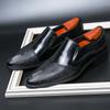 Business-Loafer aus Leder mit spitzer Spitze für Herren, formelle Kleidung, Slip-On, modische Schuhe im britischen Stil, Brock Herrenschuhe, Übergröße 38-48