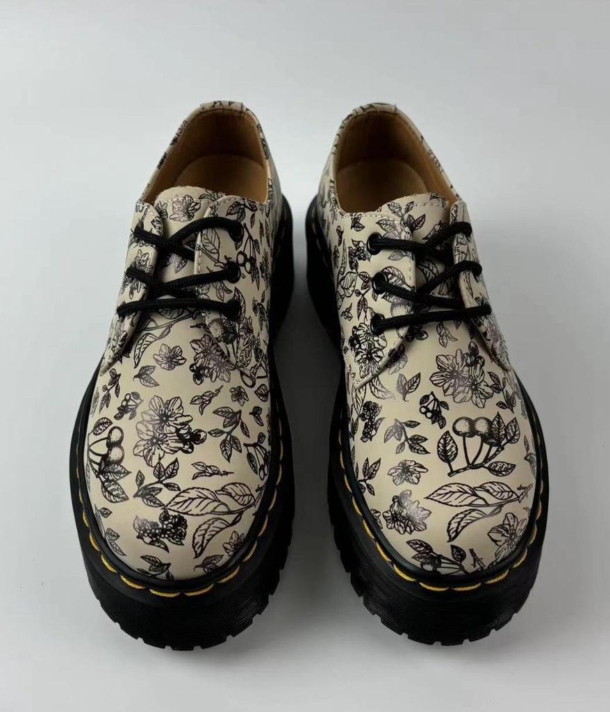 Lei Yu Women's 5cm Thick-Soled Low-Top Leather Ankle Boots - British Style, Casual and Versatile, Slimming Height-Increasing Design.