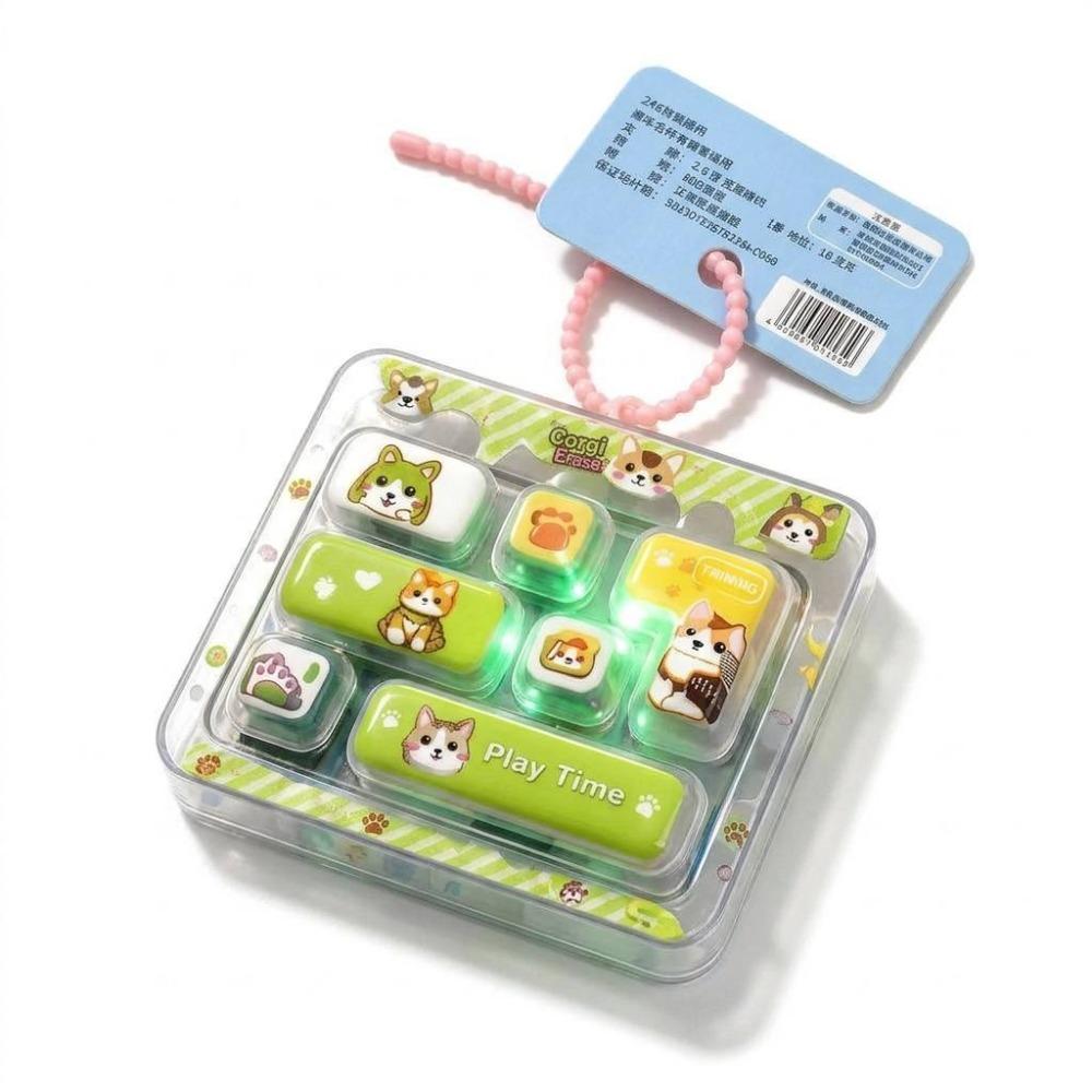 Cute Design Decompression Button Toy 7-Key Keyboard Keychain Kids Bag Pendant
