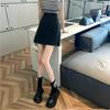 Women's 2024 Summer College Style Black High Waist Slimming A-Line Skirt