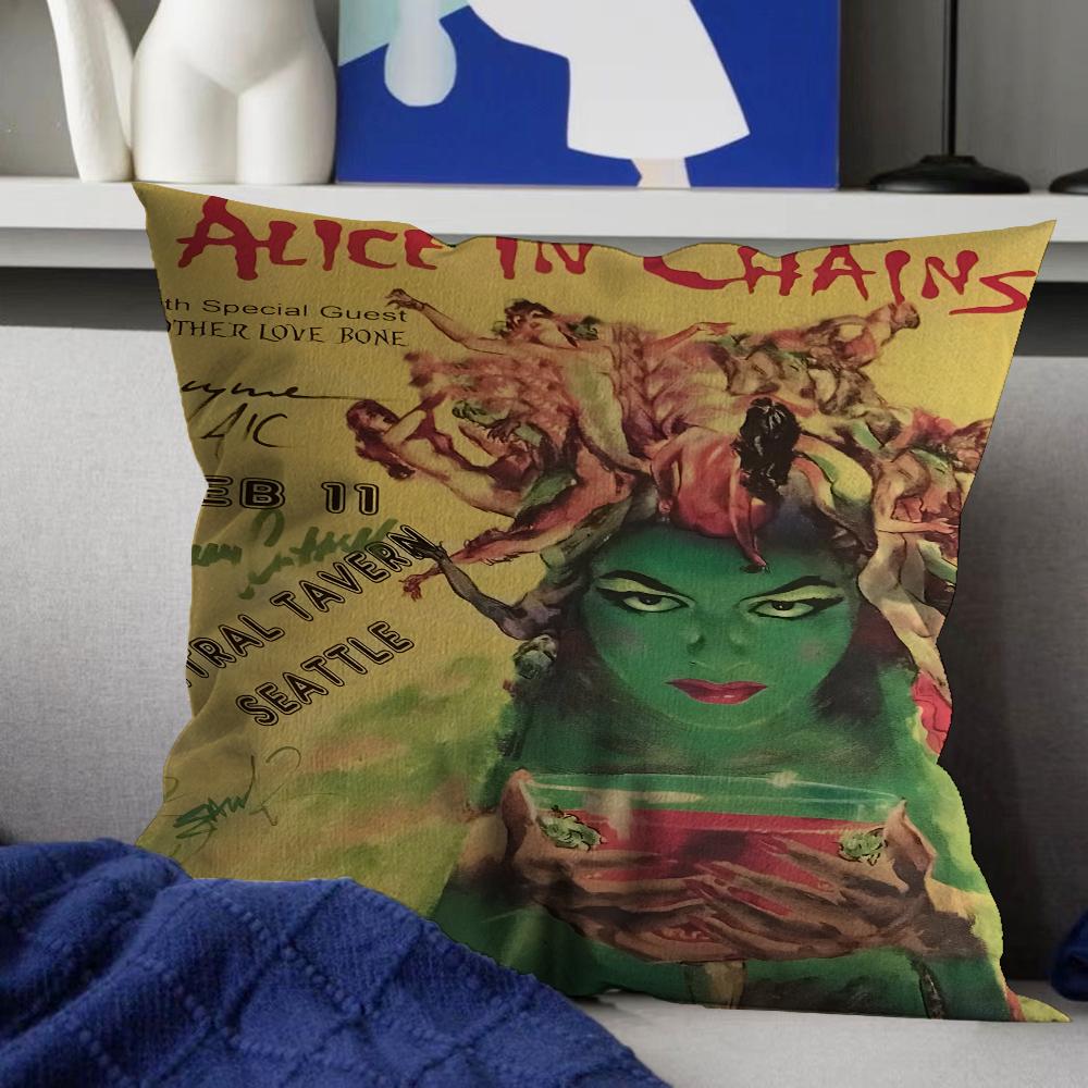 Alice In Chains Pillow Cover for Bedroom Room and Living Room Sofa Decorative Cushion Cover