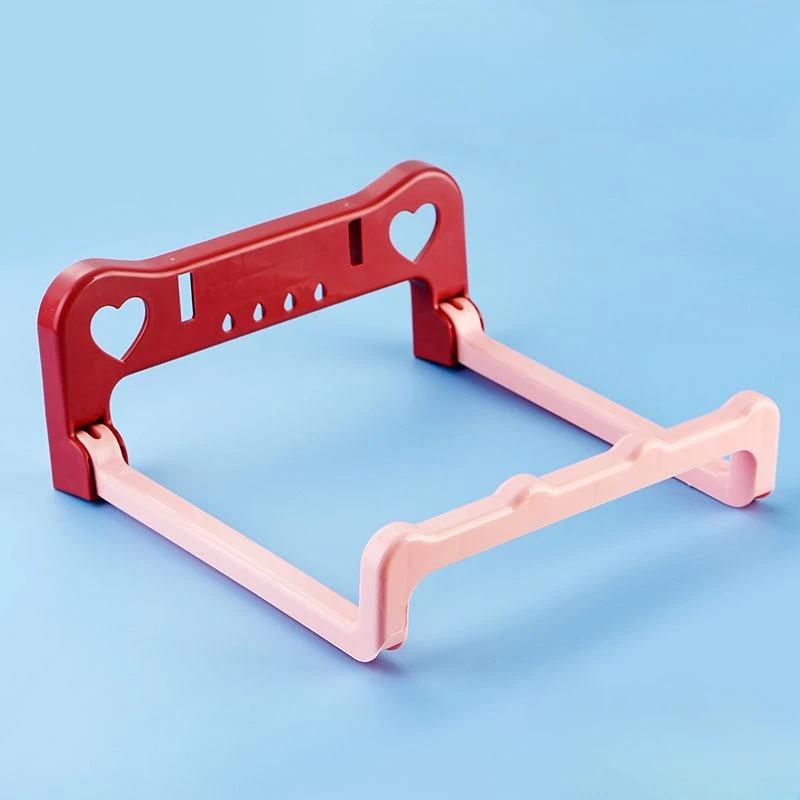 

Складная полка для ванной комнаты без сверления, с регулируемой съемной корзиной для хранения и компактным дизайном красный