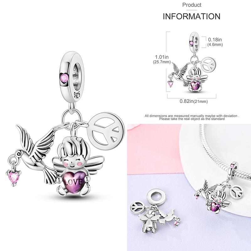 Brand New Charm Bead Components Compatible With Pendant Bead Component Copper Metal Authentic Original Bracelets Chameleon Elephant Avocado Boy Girls