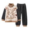 Boys Warm Fleece Pajama Set Winter Thick Coral Sleepwear Kids 8-14 Years Long Sleeve Round Neck