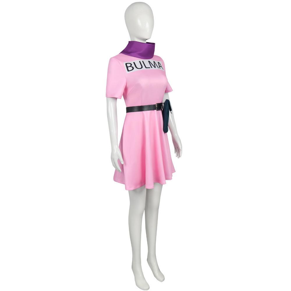 Dragon Ball Bulma Cosplay-Kostüm für Halloween und Anime-Conventions, aus Polyester, mit niedlichem Design für Damen