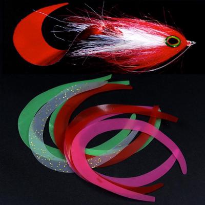 Wifreo 10pcs/bag Size M Fly Tying Wiggle Tail for Pike Salmon Saterwater Fly Tying Streamers Pink White Green Red Orange