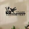 Custom Hummingbird Metal House Number Sign - Personalized Address Plaque, Cute Decorative Gift.