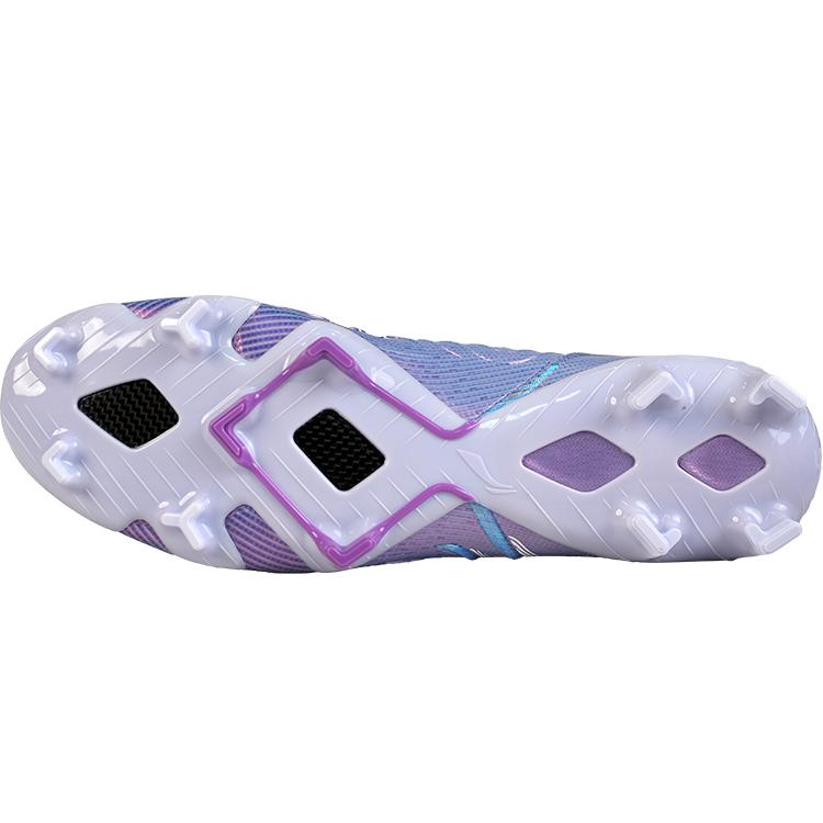Li Ning Scarpe da Calcio Comode Versatili Pratiche in Pelle Sintetica Ammortizzanti Resistenti Uomo Scarpe da Calcio Blu Viola YSZU009-4