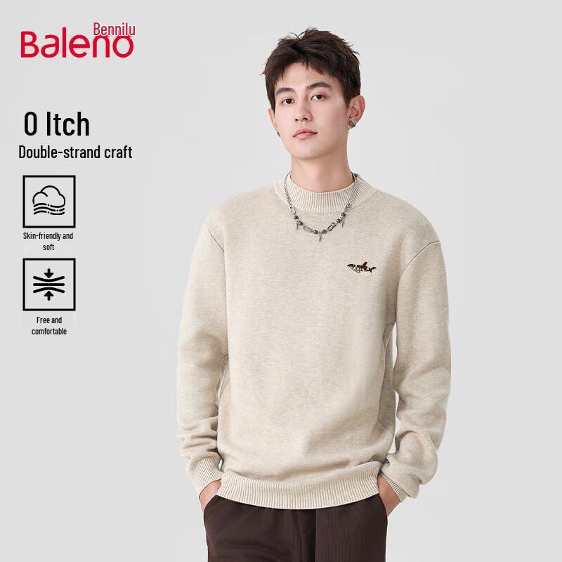Baleno Men's Fleece-Lined Mock Neck Sweater
