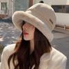 Plush Fisherman Hat, Female, Winter, Outdoor Hat, Thickened with Plush, Versatile, Warm, Ear Protection, Fashionable and Elegant