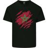 Torn Morocco Flag Moroccan Day Football Mens Cotton T-Shirt Tee Top