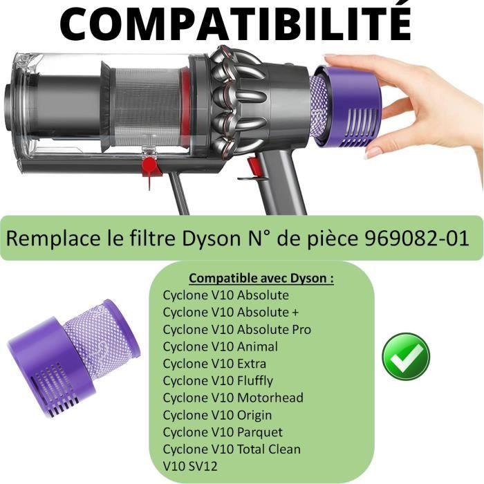 Filtre pour Dyson V10 Remplacement filtre 969082-01 aspirateur Série cyclone V10 aboslute animal motorhead [Lot 2] Phonillico®