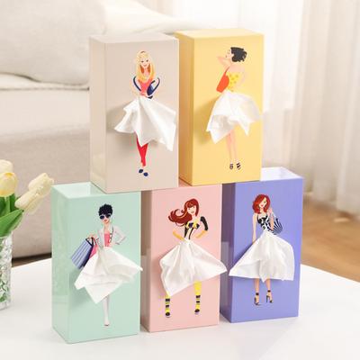 Creative Puffy Skirt Girl Tissue Box Funny Desktop Tissue Storage Box Organizer Home Coffee Shop Table Decoration Tissue Holder