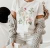 Wild Meadow Flower T-Shirt, Botanical Floral Tee for Women