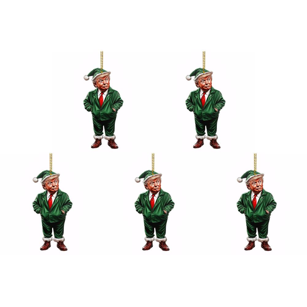 

Акриловый подвесной брелок Трамп для автомобильного рюкзака (Зелёное Рождество)