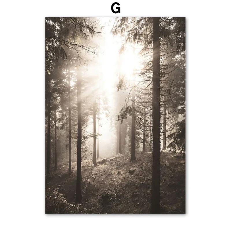 Moderní minimalistické nástěnné umění s přírodní krajinou Jak Ovce Rákosí Rýže Les HD Tisk plakátů pro dekoraci ložnice Obývacího pokoje