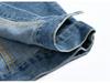 Hellblaue Motorradweste aus Distressed-Jeans für Herren – Koreanischer Stil, Größe L