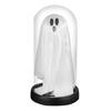 LED Ghost Decoration Halloween Indoor Light Up Ghost in Glass Cloche for Home Kitchen Mantel Tabletop Decor