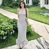Suspender Polka Dot Dress Summer New Temperament First Love Pure Desire High Waist Sexy Split Skirt Women's Clothing