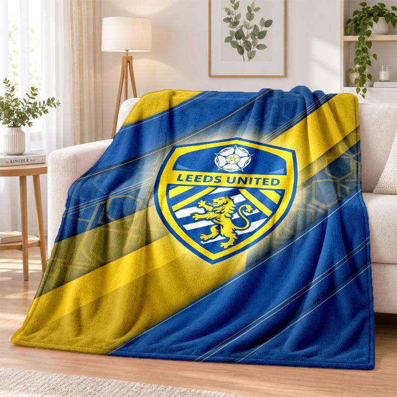 Leeds United Printed Flannel Blanket Warm Comfort Bed Throw For Indoor Home Decoration