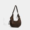 Autumn and Winter Fashion Trend Lightweight Versatile Soft Canvas Lazy Leopard Print Dumpling Bag Large Capacity Casual Shoulder Messenger Bag