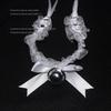 Jingle Bell Bow Lace Choker Necklace: Soft Girl Collar Accessory