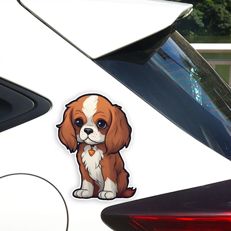 JT117#11.5x15cm Cute Cavalier King Collar Vinyl Car Sticker Decal Cute Puppy Dog Animal Decorative Car Stickers