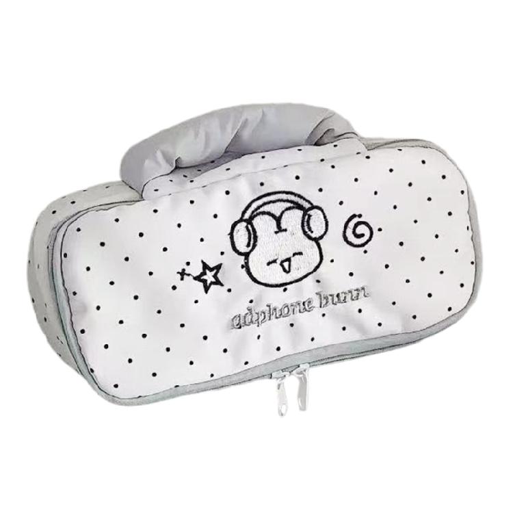 Dotted Print Pencil Case Light Weight Polyester Pen Pouches with Handle Large Capacity Pen Organiser Travel Makeup Bag