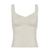 H's European and American Women's Clothing French Minority Lace Lace Light Yellow Strap Basic Silm Outwear Sexy Short Top