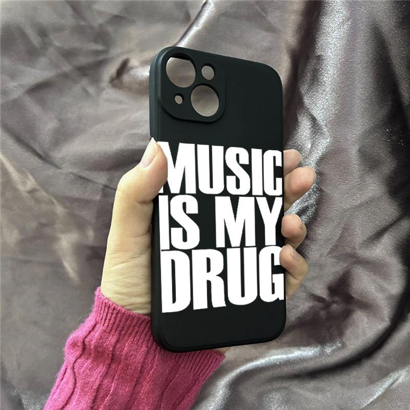 Phone Case For iPhone 16 15 14 13 12 11 Pro XS Max 7 8 Plus MINI Love Music English Trendy Y2K Art Personalized Creative Cover