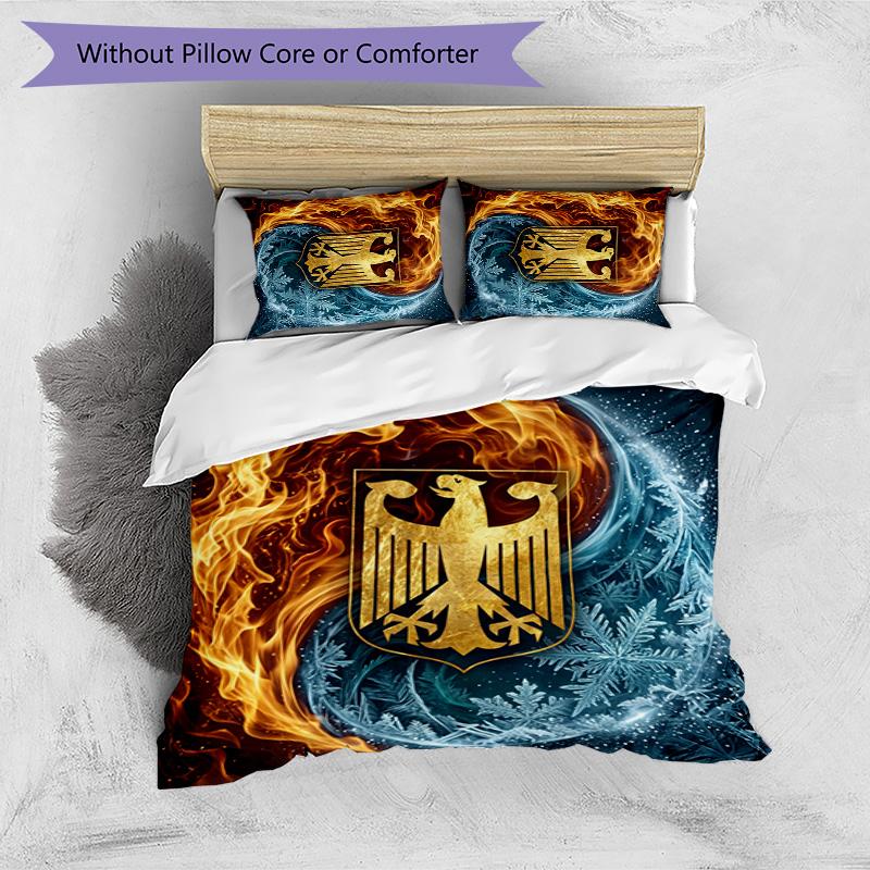Germany Football Printed Bedding 3 Piece Set Cozy Breathable Bed Cover Set As Housewarming Holiday Gift