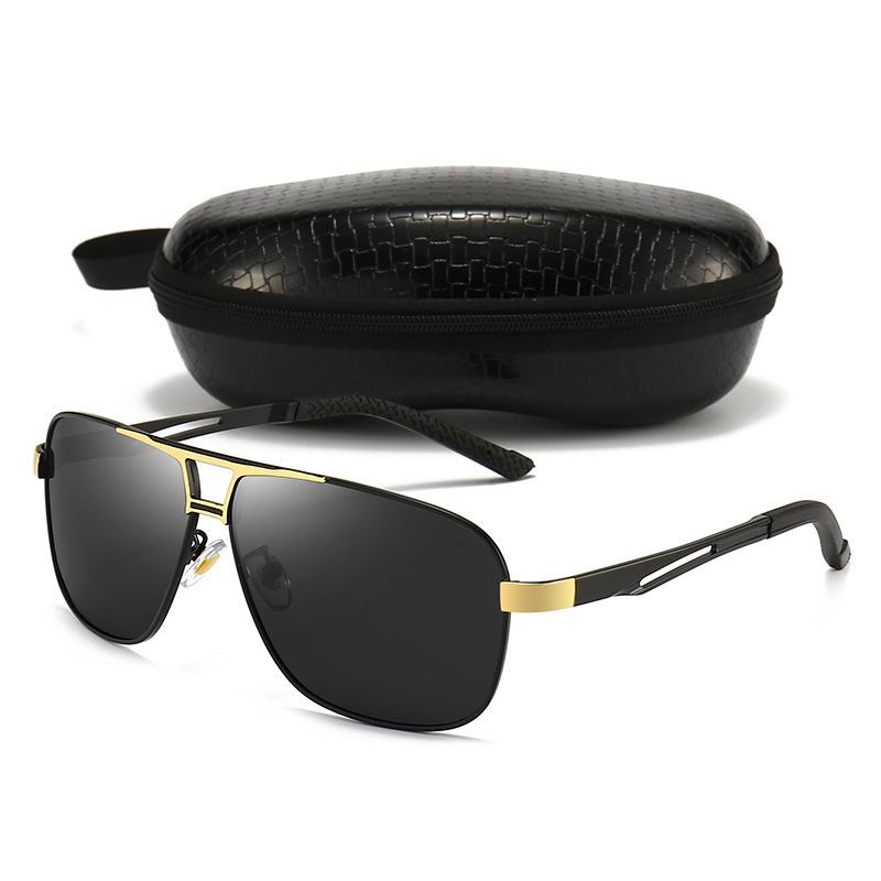 Polarized Sunglasses Men'S Intelligent Color-Changing Day And Night Dual-Beam Retro Driving Glasses Fishing Tide