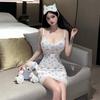 Women's Floral Lace-Trim V-Neck Summer Dress - Sexy, Hip-Hugging Style