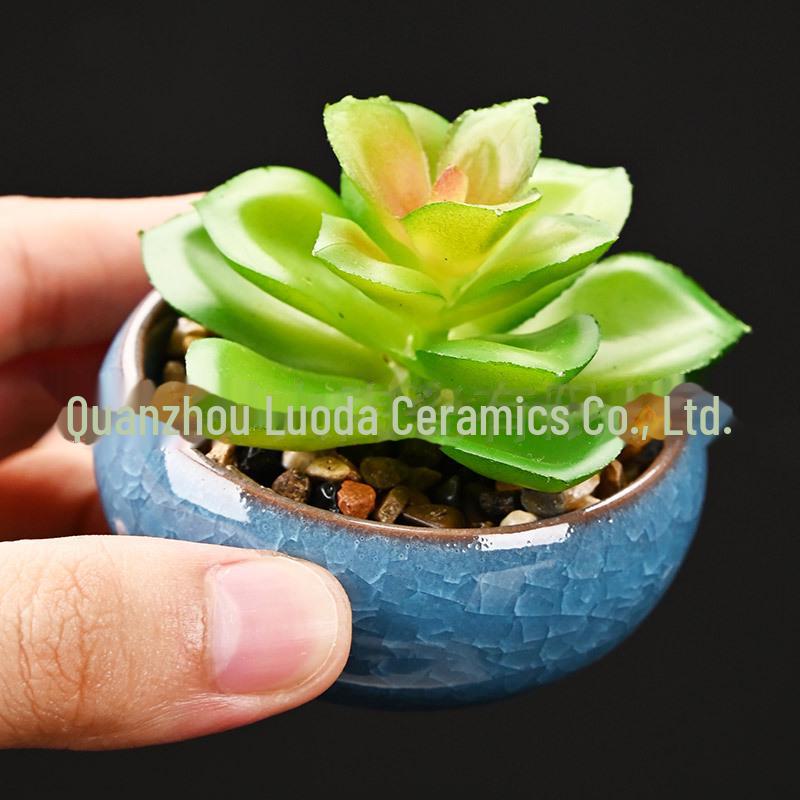 Mini ice Crack keramický sukulentní hrnec