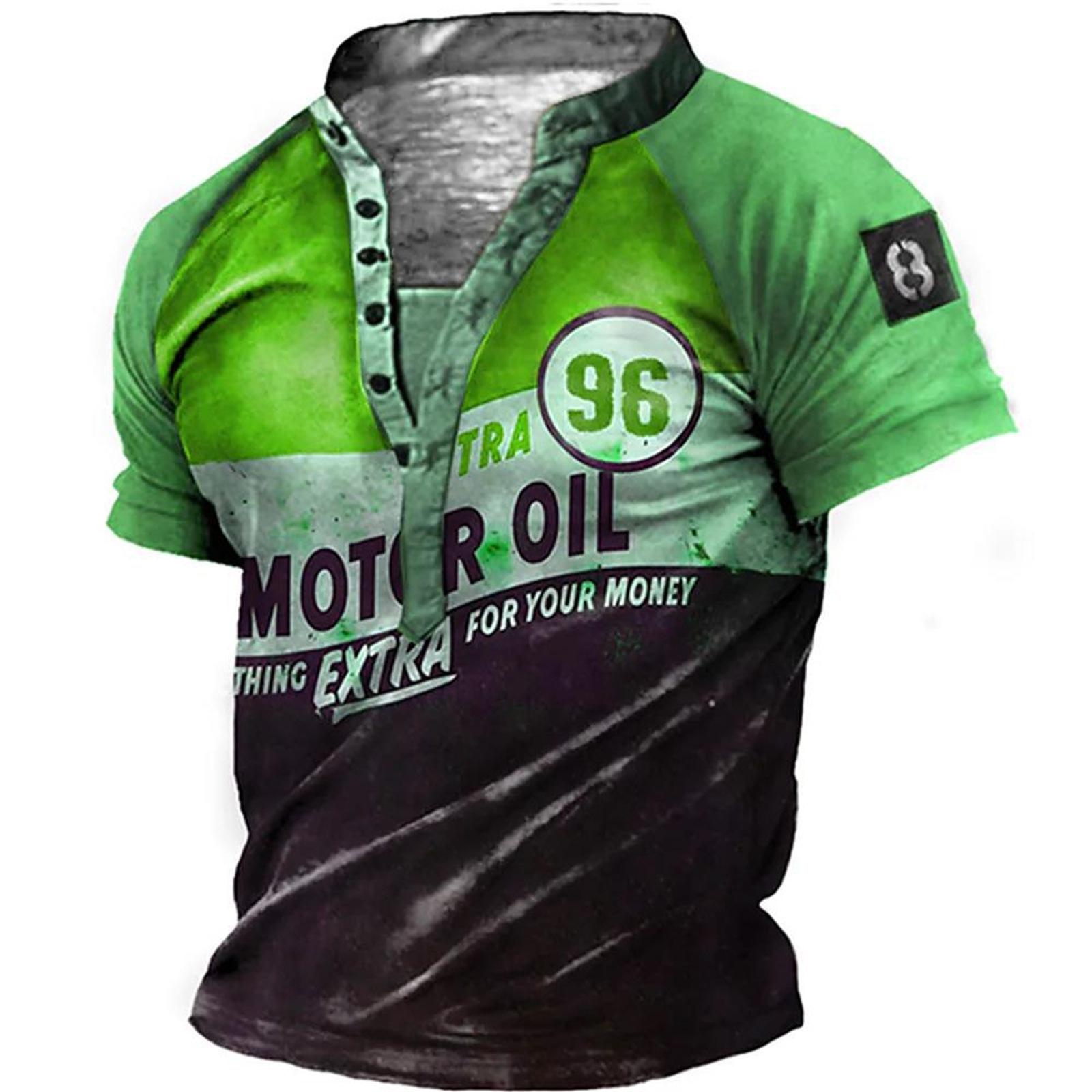 

Винтажные мужские футболки с 3D принтом в готическом стиле с v-образным вырезом и коротким рукавом, повседневная рубашка на пуговицах, футболка большого размера, мужская одежда в стиле панк для велоспорта 6XL